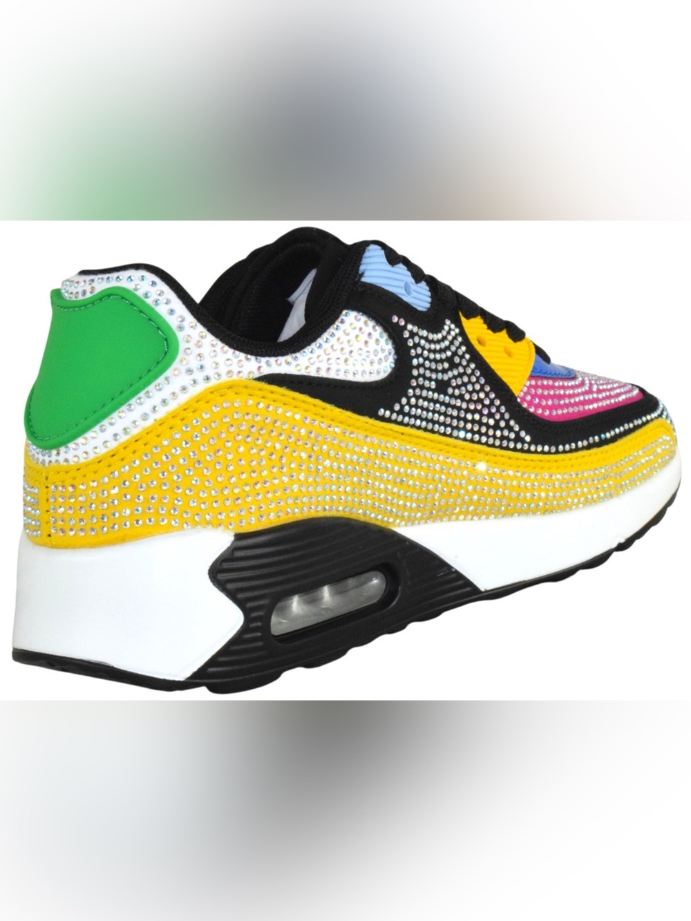 QUEEN Black Multi Rhinestoned Sneaker - Picture 7 of 7